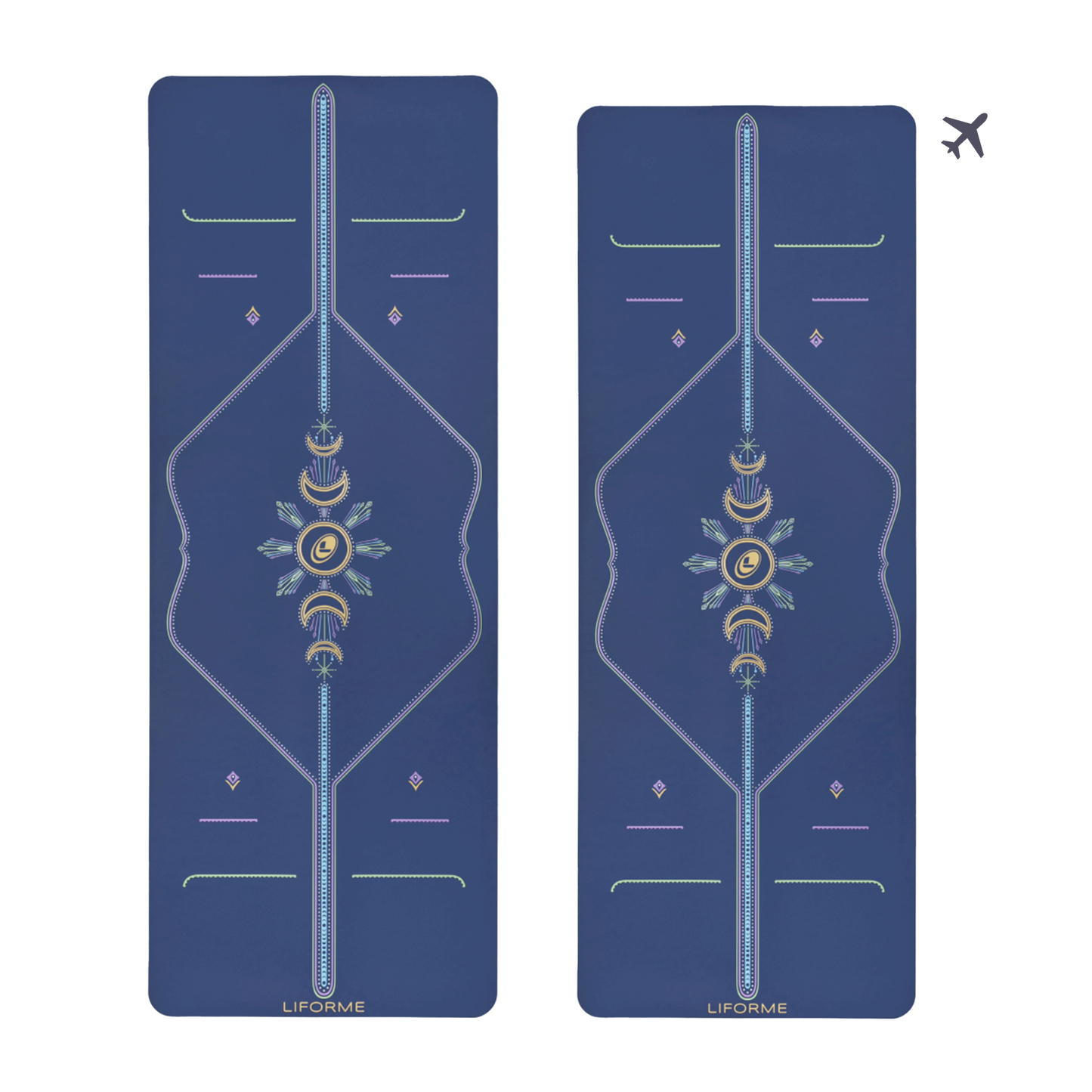 Liforme Cosmic Moon Yoga Mat & Travel Mat Bundle