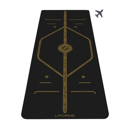 Liforme Black & Gold Travel Yoga Mat